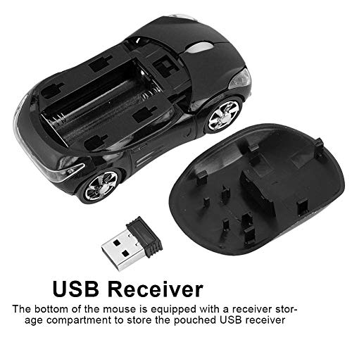 Kabellose Maus mit USB Empfänger, 2.4G Optische Gaming Maus, 3 Tasten, 1600 DPI, für Kinder, Laptop, PC (Schwarz) Bild 4