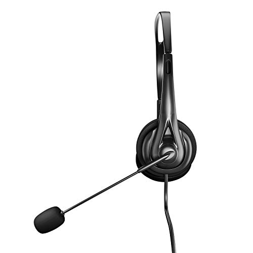 Newaner USB Headset für PC/Computer, 3,5 mm, Leichter Stereo-Sound mit flexiblem Mikrofon, Telefonkopfhörer für Skype, Voip, Teamspeak, Mac, PC, Smartphone, Tablet Bild 2