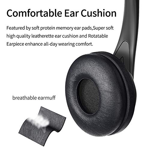 Newaner USB Headset für PC/Computer, 3,5 mm, Leichter Stereo-Sound mit flexiblem Mikrofon, Telefonkopfhörer für Skype, Voip, Teamspeak, Mac, PC, Smartphone, Tablet Bild 4