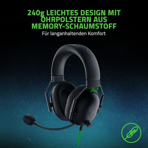 Razer BlackShark V2 X - Premium Esports Gaming Headset (Kabelgebundene Kopfhörer mit 50mm-Treiber, Rauschunterdrückung für PC, Mac, PS4, Xbox One & Switch) Schwarz Bild 6