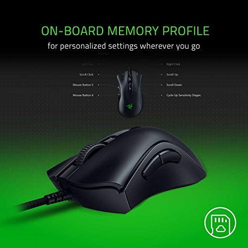 Razer DeathAdder V2 Mini-USB-Gaming-Maus: Optischer Sensor mit 8500 K DPI, 62 g leichtes Design, Chroma-RGB-Beleuchtung, 6 programmierbare Tasten, rutschfestes Griffband, Klassisches Schwarz Bild 7