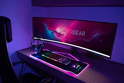 Silvergear Gaming Headset, Gaming Kopfhörer mit Mikrofon, Surround-Sound, Gaming Headset PS4, PC, Xbox One, RGB LED Licht inklusive Audio Adapter – Schwarz, Blau Bild 4