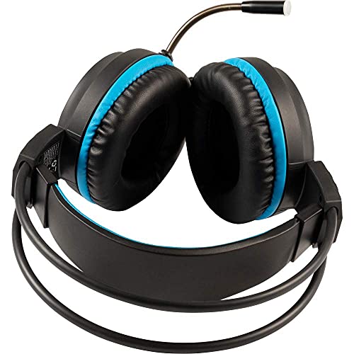 Silvergear Gaming Headset, Gaming Kopfhörer mit Mikrofon, Surround-Sound, Gaming Headset PS4, PC, Xbox One, RGB LED Licht inklusive Audio Adapter – Schwarz, Blau Bild 6