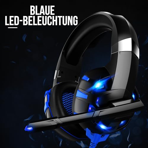 Strex Gaming-Headset mit Mikrofon Blau – Kompatibel mit PC | PS4 | PS5 | Xbox One | Xbox Series Bild 6