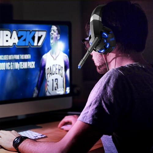 Strex Gaming-Headset mit Mikrofon Blau – Kompatibel mit PC | PS4 | PS5 | Xbox One | Xbox Series Bild 7