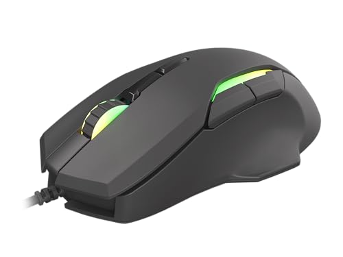 Genesis Xenon 220 G2 Gaming Maus kabelgebunden, leise Klicks, optischer Sensor bis 12800 DPI, RGB-Beleuchtung, 7 programmierbare Tasten, 1000 Hz, Makro-Funktion, Onboard-Speicher, PTFE-Gleiter, USB Bild 3