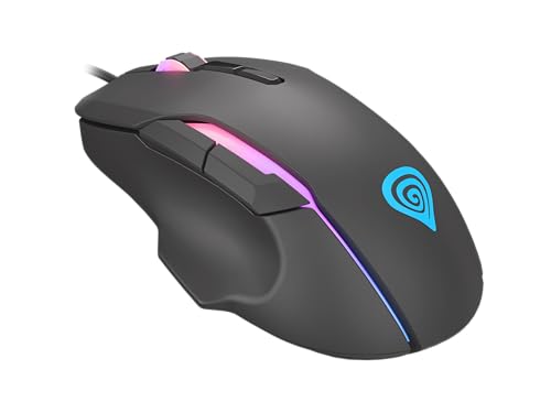 Genesis Xenon 220 G2 Gaming Maus kabelgebunden, leise Klicks, optischer Sensor bis 12800 DPI, RGB-Beleuchtung, 7 programmierbare Tasten, 1000 Hz, Makro-Funktion, Onboard-Speicher, PTFE-Gleiter, USB Bild 4