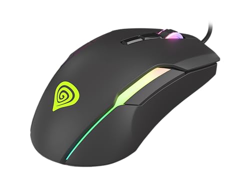 Genesis Xenon 220 G2 Gaming Maus kabelgebunden, leise Klicks, optischer Sensor bis 12800 DPI, RGB-Beleuchtung, 7 programmierbare Tasten, 1000 Hz, Makro-Funktion, Onboard-Speicher, PTFE-Gleiter, USB Bild 5