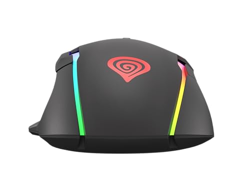Genesis Xenon 220 G2 Gaming Maus kabelgebunden, leise Klicks, optischer Sensor bis 12800 DPI, RGB-Beleuchtung, 7 programmierbare Tasten, 1000 Hz, Makro-Funktion, Onboard-Speicher, PTFE-Gleiter, USB Bild 7