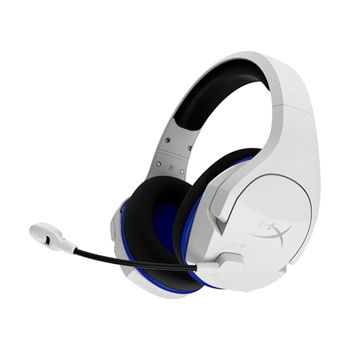 HyperX Cloud Stinger Core, Kabelloses Gaming-Headset, 2,4-GHz, kompatibel mit PS5, PS4 und PC, leicht, robuste Stahlschieber, Mikrofon mit Geräuschunterdrückung, integrierte Audiosteuerung, Weiß Bild 1