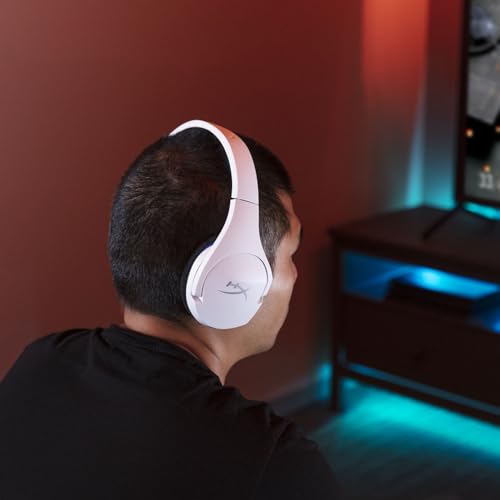 HyperX Cloud Stinger Core, Kabelloses Gaming-Headset, 2,4-GHz, kompatibel mit PS5, PS4 und PC, leicht, robuste Stahlschieber, Mikrofon mit Geräuschunterdrückung, integrierte Audiosteuerung, Weiß Bild 5