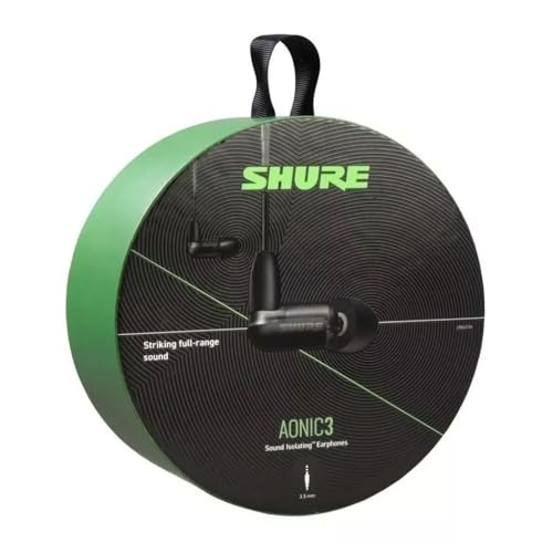 Shure AONIC 3 verdrahtete Sound isolierende Ohrhörer, Einzelfahrer mit Bassport, In -Ear -Passform, abnehmbares Kabel, kompatibel mit Apple & Android -Geräten - Schwarz Bild 3