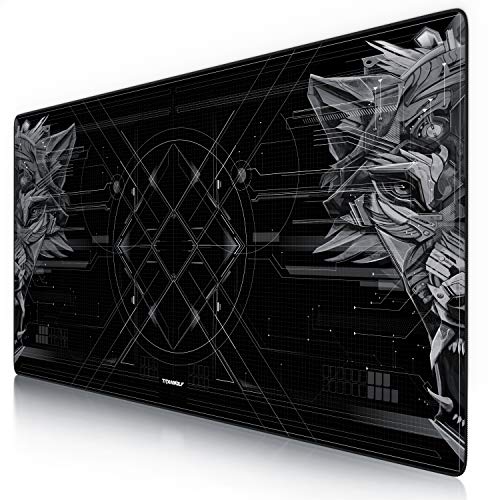 CSL - Übergröße Mauspad Gaming Titanwolf 1200x600mm - XXXL Mousepad groß mit Motiv - Tischunterlage Large Size - verbessert Präzision und Geschwindigkeit - XXL - für Logitech Maus und Tastatur Bild 1
