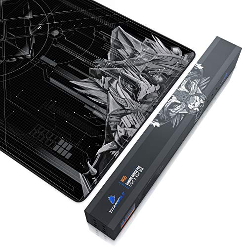 CSL - Übergröße Mauspad Gaming Titanwolf 1200x600mm - XXXL Mousepad groß mit Motiv - Tischunterlage Large Size - verbessert Präzision und Geschwindigkeit - XXL - für Logitech Maus und Tastatur Bild 5