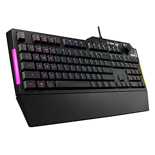 ASUS TUF Gaming K1 RGB tastiera USB Nero (Asus TUF GAMING K1 RGB Keyboard with Volume Knob, 19-key Rollover, Side Light Bar & Armoury Crate, Spill Resistant, Detachable Wrist Rest) - Versione UK Bild 1