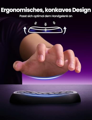 Vaydeer Handballenauflage für Tastatur und Maus, Wrist Rest, Ergonomisches Memory-Foam-Handgelenkstützen-Set für Büro und Spiele - Schwarz. Bild 5