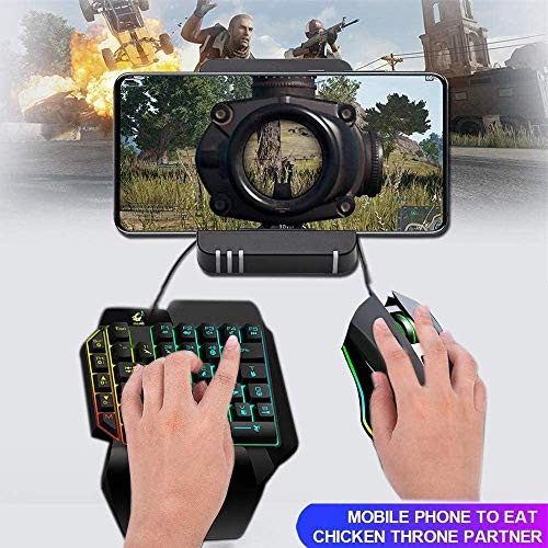 Kombination aus Gaming-Tastatur und -Maus, verkabelt 39 Tasten Mechanisches Gefühl Regenbogen-Hintergrundbeleuchtung mit Handgelenkstütze Für PC/Xbox/PS4-Einhandtastatur und RGB-Gaming-Maus (schwarz) Bild 6
