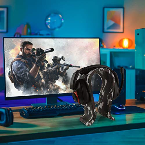 GEEKRIA Camo Gaming-Headset-Ständer, Veganer Ledersockel aus Holz, Omega-Kopfhörerhalter für den Schreibtisch, Display-Rack für Over-Ear, kompatibel mit JBL, HyperX, Razer, Turtle Beach, Sony PS5 Bild 5