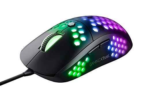 Trust Gaming GXT 960 Graphin Leichte RGB Gaming Maus, 74 g, 200-10.000 DPI, Einstellbare Pollrate bis zu 1000 Hz, 6 Programmierbare Tasten, PC-Maus für Laptop, Computer, Windows - Schwarz Bild 1