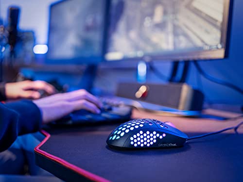 Trust Gaming GXT 960 Graphin Leichte RGB Gaming Maus, 74 g, 200-10.000 DPI, Einstellbare Pollrate bis zu 1000 Hz, 6 Programmierbare Tasten, PC-Maus für Laptop, Computer, Windows - Schwarz Bild 6