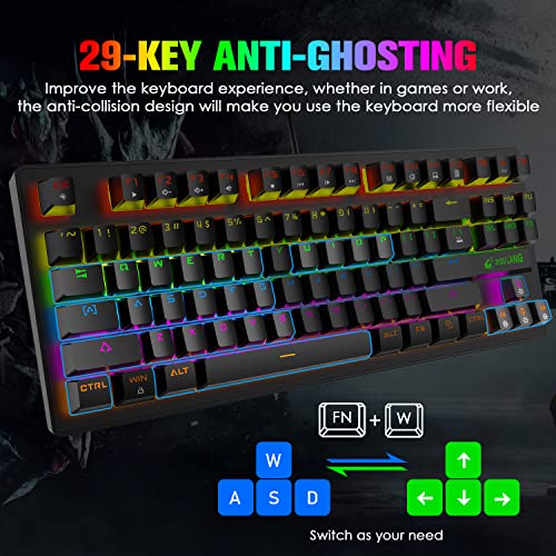 Tastatur- und Maus-Set mit Mauspad, ultraleichte G-Pro-Maus mit Wabenschale, TKL-Tastatur, Schwarze mechanische Tastaturen, Mäuse, RGB-Tastatur-Mauspad Bild 3