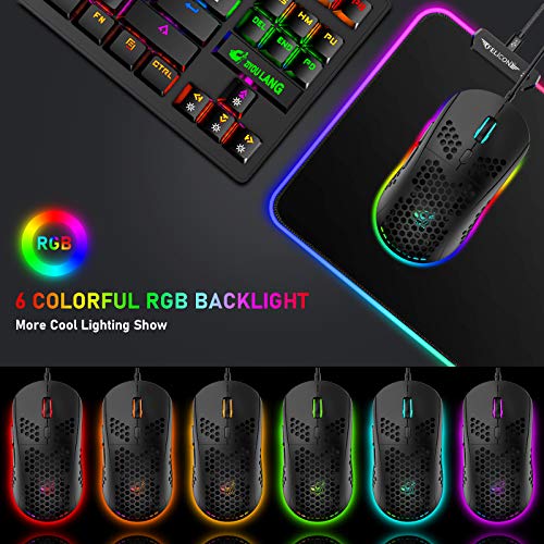 Tastatur- und Maus-Set mit Mauspad, ultraleichte G-Pro-Maus mit Wabenschale, TKL-Tastatur, Schwarze mechanische Tastaturen, Mäuse, RGB-Tastatur-Mauspad Bild 7