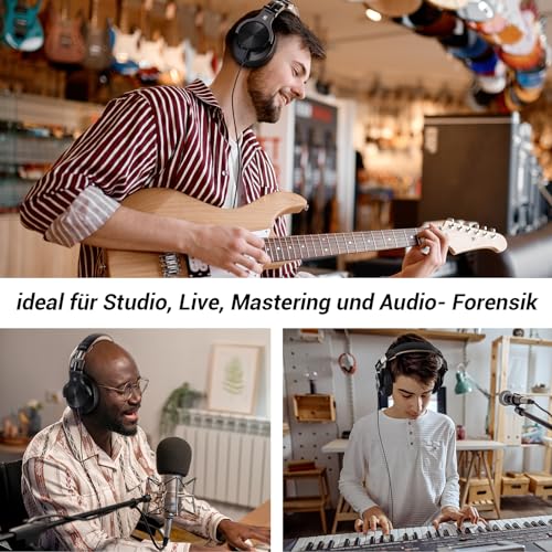 OneOdio Bluetooth Kopfhörer Over Ear, 72 Stdn HiFi Stereo Kopfhörer Kabellos, Wireless Headphones mit 6.35mm & 3.5mm Klinke für Studio DJ Handy PC AMP - Gold Bild 5