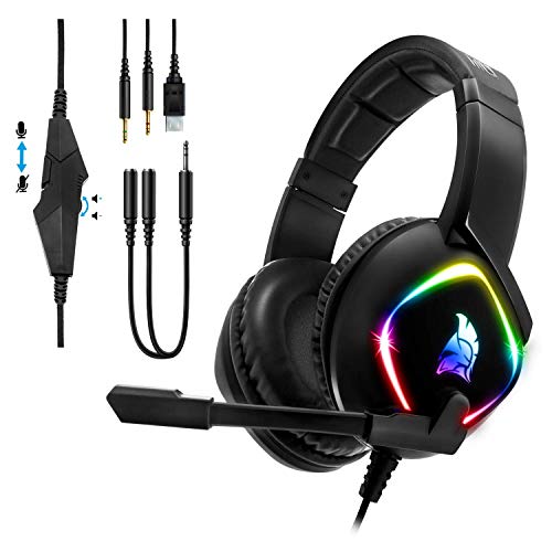 EMPIRE GAMING - Gaming Headset Dark Rainbow G-HD10 -Kompatibel PS4/PS5/Xbox Series/Smartphones/Tablets/PC/MAC Plattformübergreifend -High-Definition-Stereo-Omnidirektionales Mikrofon Bild 1