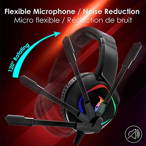 EMPIRE GAMING - Gaming Headset Dark Rainbow G-HD10 -Kompatibel PS4/PS5/Xbox Series/Smartphones/Tablets/PC/MAC Plattformübergreifend -High-Definition-Stereo-Omnidirektionales Mikrofon Bild 3