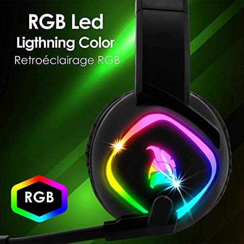 EMPIRE GAMING - Gaming Headset Dark Rainbow G-HD10 -Kompatibel PS4/PS5/Xbox Series/Smartphones/Tablets/PC/MAC Plattformübergreifend -High-Definition-Stereo-Omnidirektionales Mikrofon Bild 4
