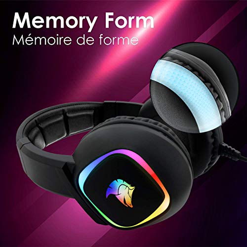 EMPIRE GAMING - Gaming Headset Dark Rainbow G-HD10 -Kompatibel PS4/PS5/Xbox Series/Smartphones/Tablets/PC/MAC Plattformübergreifend -High-Definition-Stereo-Omnidirektionales Mikrofon Bild 5