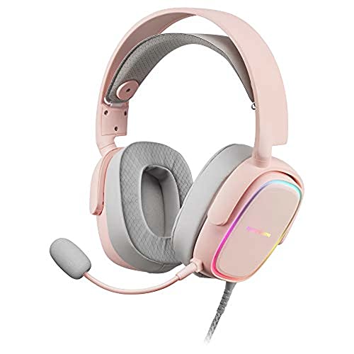 Mars Gaming MHAX, RGB Gaming-Headset, Abnehmbares Mikrofon, HiFi-Kopfhörer, Windows/PS4/PS5/XBOX ONE/Xbox Series X|S/Mac/Switch/Switch 2/Smartphone/Tablet, Rosa Bild 3