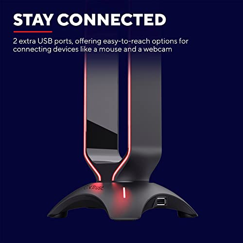 GXTrust Trust Gaming GXT 265 Cintar RGB Headset Halterung, Kopfhörer Ständer, 2 USB-Anschlüsse, Passend für Alle Headsets, Kopfhörer Halter mit LED-beleuchtete Ränder - Schwarz Bild 4