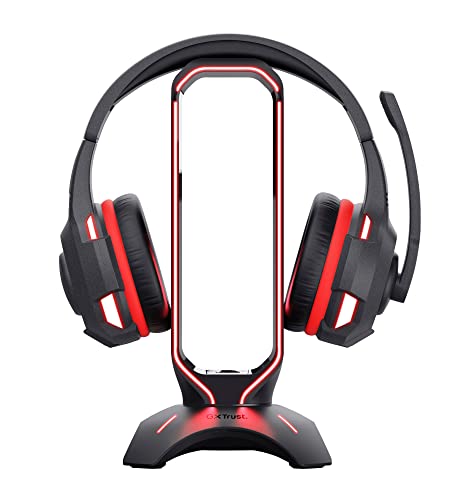 GXTrust Trust Gaming GXT 265 Cintar RGB Headset Halterung, Kopfhörer Ständer, 2 USB-Anschlüsse, Passend für Alle Headsets, Kopfhörer Halter mit LED-beleuchtete Ränder - Schwarz Bild 5