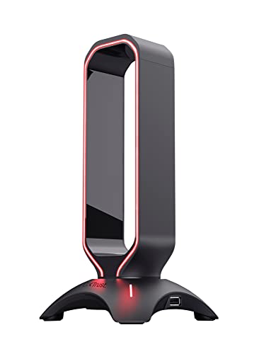 GXTrust Trust Gaming GXT 265 Cintar RGB Headset Halterung, Kopfhörer Ständer, 2 USB-Anschlüsse, Passend für Alle Headsets, Kopfhörer Halter mit LED-beleuchtete Ränder - Schwarz Bild 6