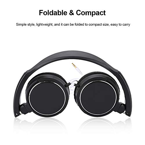 ASHATA Kabelgebundenes Headset, automatische FM-Suche, Faltbare Kopfhörer mit Geräuschunterdrückung von 93 dB, hautfreundliche Ohrpolster für den Reisesport Bild 2
