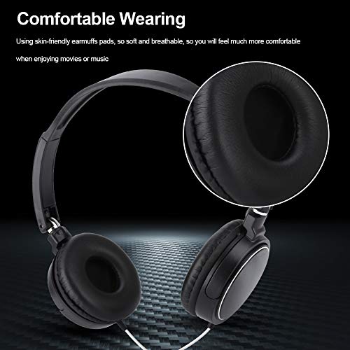 ASHATA Kabelgebundenes Headset, automatische FM-Suche, Faltbare Kopfhörer mit Geräuschunterdrückung von 93 dB, hautfreundliche Ohrpolster für den Reisesport Bild 3