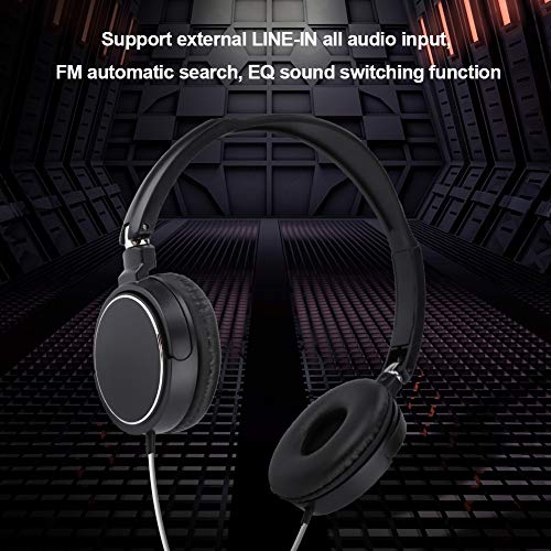 ASHATA Kabelgebundenes Headset, automatische FM-Suche, Faltbare Kopfhörer mit Geräuschunterdrückung von 93 dB, hautfreundliche Ohrpolster für den Reisesport Bild 5