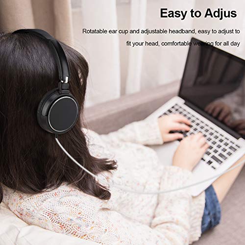 ASHATA Kabelgebundenes Headset, automatische FM-Suche, Faltbare Kopfhörer mit Geräuschunterdrückung von 93 dB, hautfreundliche Ohrpolster für den Reisesport Bild 6
