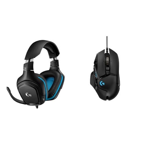 Logitech G432 kabelgebundenes Gaming-Headset, 7.1 Surround Sound, DTS Headphone:X 2.0 + Logitech G502 HERO High-Performance Gaming Maus, HERO 16000 DPI Optischer Sensor, RGB-Beleuchtung Bild 1