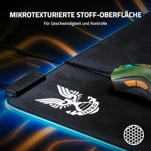 Razer Goliathus Gaming-Mauspad, erweitertes Chroma, anpassbare RGB-Beleuchtung, weiches Stoffmaterial, ausgewogene Kontrolle und Geschwindigkeit, rutschfeste Gummiunterseite, Halo Infinte Edition Bild 3