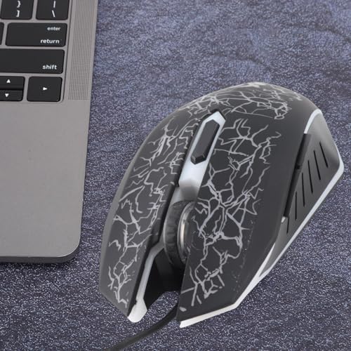 Dpofirs A70 Professional Wired Gaming Mouse, Universelle Optische USB Gaming Maus mit Bunt Atmendem LED Licht, Ergonomische 6 Tasten Maus, DPI 800 2000 Einstellbar, PC Maus(schwarz) Bild 4