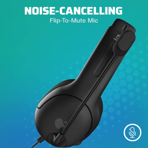 PDP Gaming LVL40 Stereo Kopfhörer mit Mic für Nintendo Switch - PC, iPad, Mac, Laptop Compatible - Geräuschunterdrückung Mikrofon, Lightweight, Soft Comfürt On Ear Headphones, 3.5mm jack - schwarz Bild 4