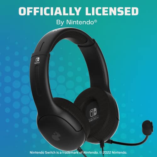 PDP Gaming LVL40 Stereo Kopfhörer mit Mic für Nintendo Switch - PC, iPad, Mac, Laptop Compatible - Geräuschunterdrückung Mikrofon, Lightweight, Soft Comfürt On Ear Headphones, 3.5mm jack - schwarz Bild 5