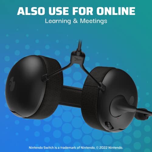 PDP Gaming LVL40 Stereo Kopfhörer mit Mic für Nintendo Switch - PC, iPad, Mac, Laptop Compatible - Geräuschunterdrückung Mikrofon, Lightweight, Soft Comfürt On Ear Headphones, 3.5mm jack - schwarz Bild 6
