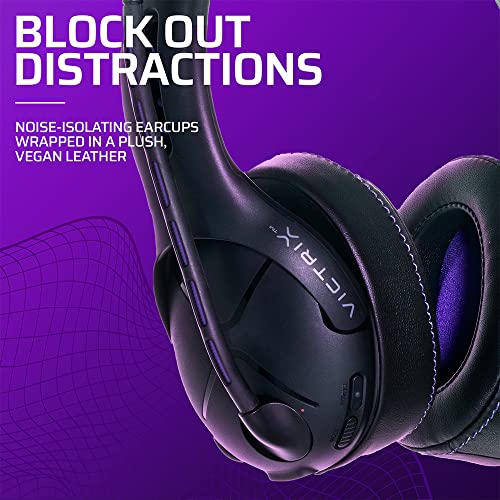 Victrix Gambit Schwarz drahtlos and verkabelt Gaming Kopfhörer mit Mic - PlayStation PS4, PS5 - Esports-Ready Pro Audio, Noise Cancelling Microphone, Ultra-Komfort Over the Ear Kopfhörer Bild 4