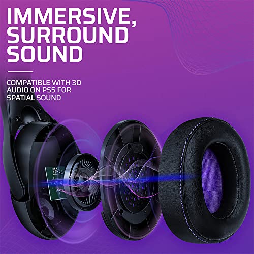 Victrix Gambit Schwarz drahtlos and verkabelt Gaming Kopfhörer mit Mic - PlayStation PS4, PS5 - Esports-Ready Pro Audio, Noise Cancelling Microphone, Ultra-Komfort Over the Ear Kopfhörer Bild 7