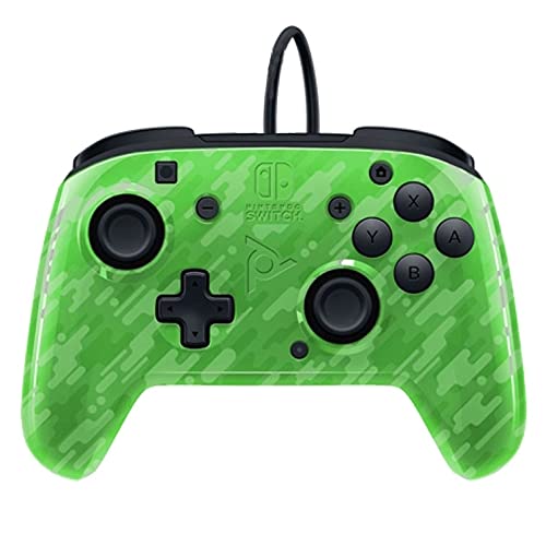 PDP Gaming Faceoff Deluxe+ verkabelt Switch Pro Controller - Grün Camo - Offiziell Lizenziert durch Nintendo - Customizable buttons and paddles - Ergonomic Controllers Bild 4