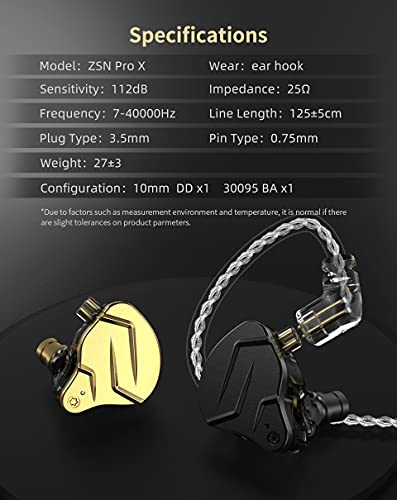 CCA KZ ZSN Pro X In Ear Kopfhörer 1BA 1DD Stereo Earbuds Kopfhörer HiFi Sport Gaming 3.5 mm Wagenheber Kopfhörer Komfort Verschleiß für Telefon Computer Tablet Bild 7