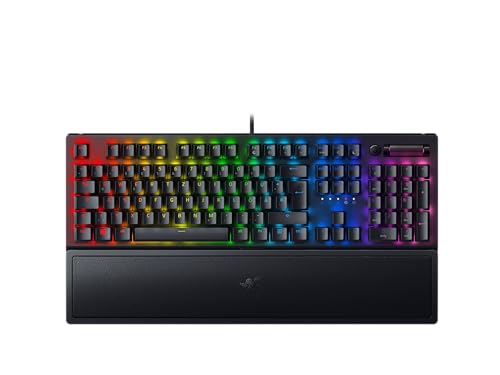 Razer BlackWidow V3 (Green Switch) - Mechanische Gaming Tastatur (Klickende Mechanische Switches, Doubleshot ABS-Tastenkappen, Medientasten, Handballenauflage) QWERTZ DE-Layout | Schwarz Bild 1